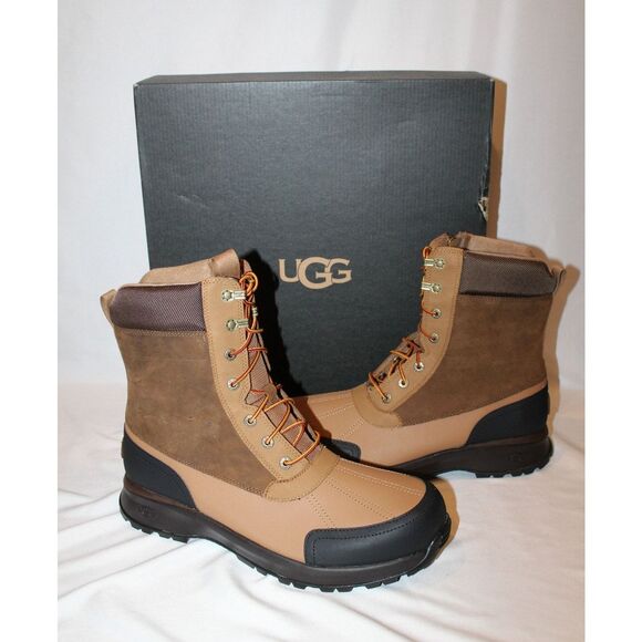 NIB‎ UGG MEN'S WATERPROOF EMMETT LEATHER DUCK BOOTS CHESTNUT SZ 14 - Picture 1 of 8